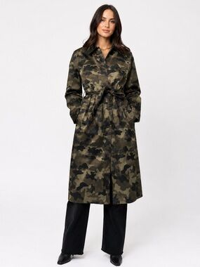 Soaked In Luxury SLFavne Camouflage Trench Coat
